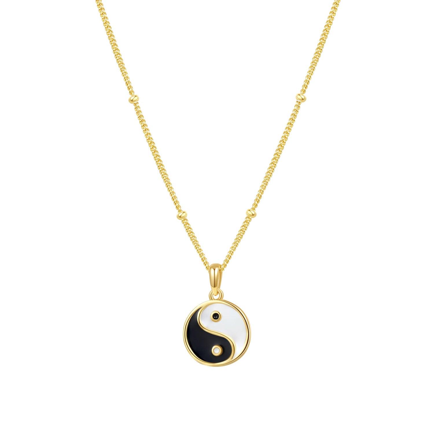 Collar Colgante Yin Yang Plata de Ley 925 en Oro